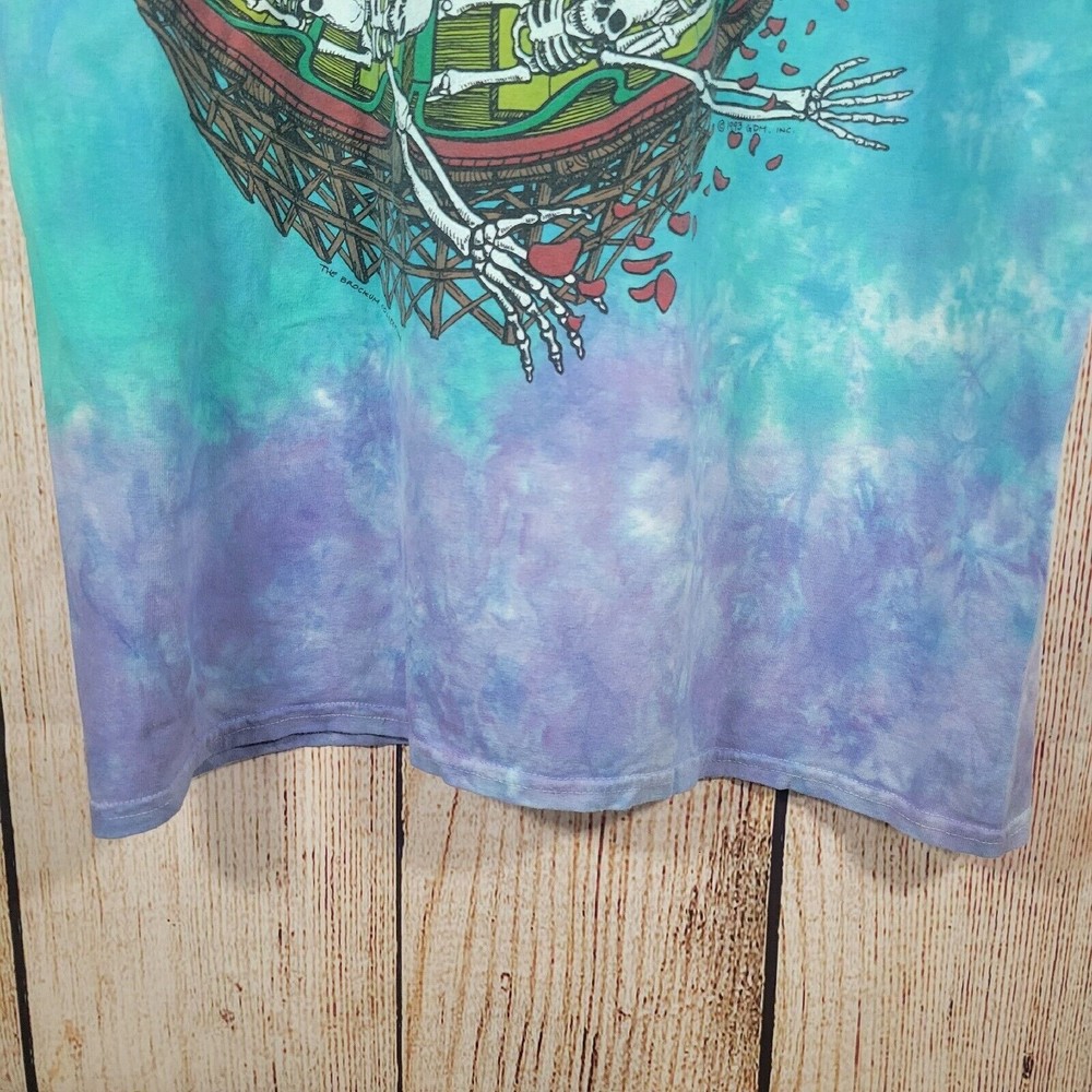 Rare 1993 Grateful Dead Roller Coaster Carnival Tye Dye Liquid Blue L Shirt EUC - Picture 10 of 10
